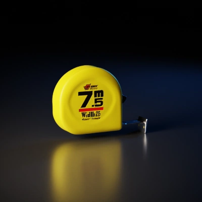 Tape measure for measuring length, tool for construction.