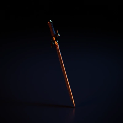 Intricately designed medieval sword, elegant and detailed.