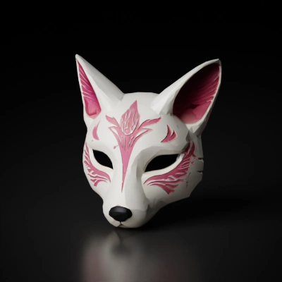 fox mask with decorative patterns.