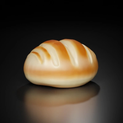 Bread loaf with ridged top.