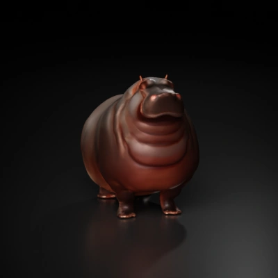 Overweight hippo character.