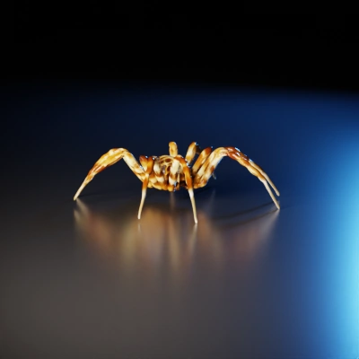 Realistic spider model, eight legs, detailed textures, lifelike appearance.