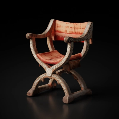 cushion on top of the seat and fabric hanging on the sides and backrest.