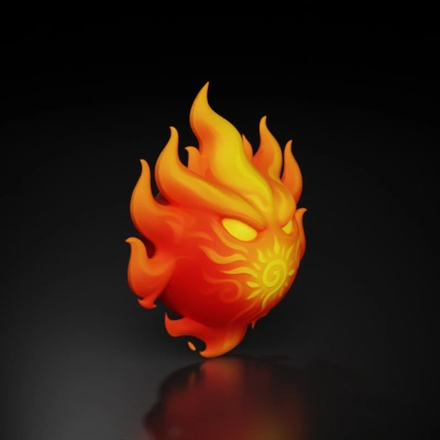 flaming fireball with a face.