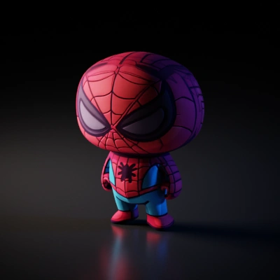 Stylized cartoon Spider-Man character.
