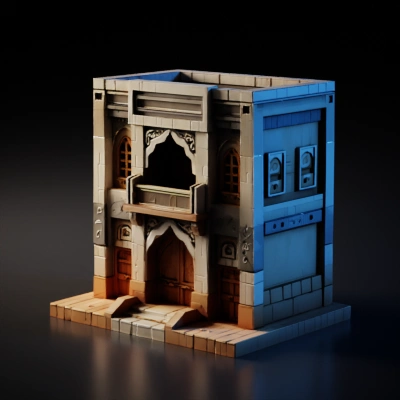 Miniature Middle Eastern building model.
