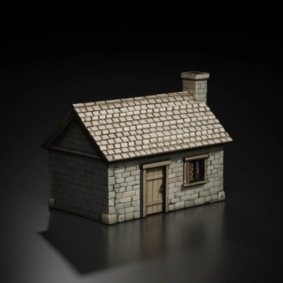 A small stone cottage.