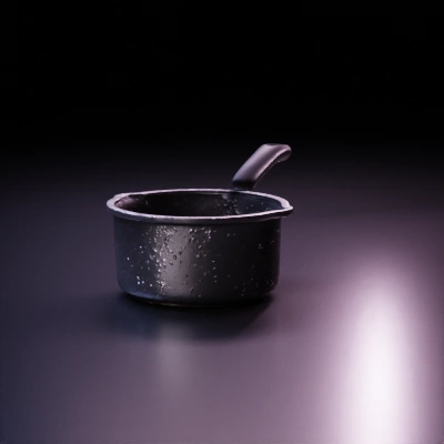 Cooking pot with handle.