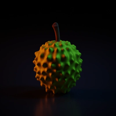 Durian fruit model, 3D rendered.