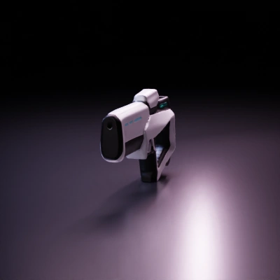 Sci-fi gun, futuristic design.