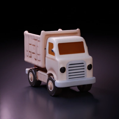 Toy truck with open bed.