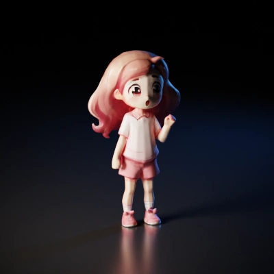 Cartoon girl character with brown hair.