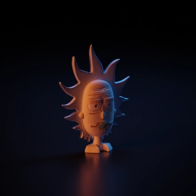 Disheveled scientist appearance with spiky hair, cartoon style.