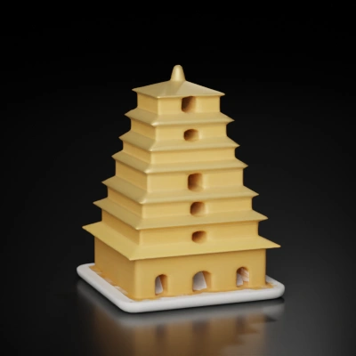 Pagoda-style building with multiple tiers.