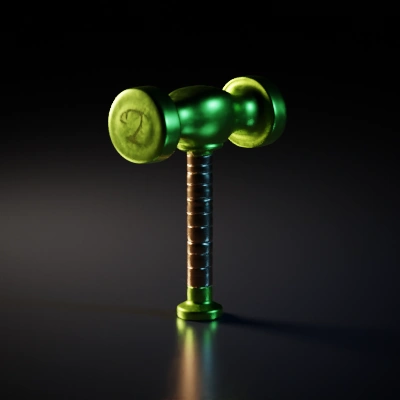 Hammer with rounded ends and a wrapped handle.