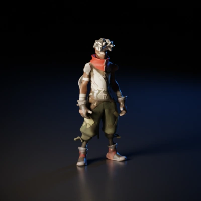 Battle-ready adventurer, futuristic warrior, tactical gear, rough style.