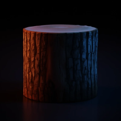 wooden tree stump.