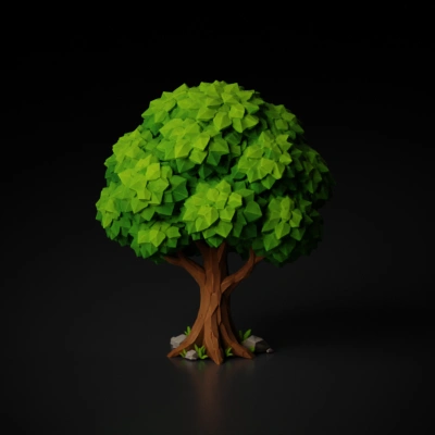 Low-poly stylized tree.