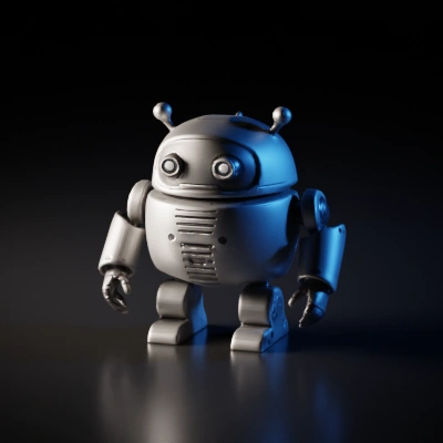 Friendly round robot, futuristic design.