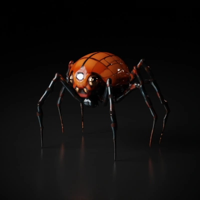 Spider-like mech, robotic design, multiple legs.