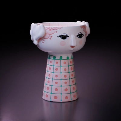 Bjørn Wiinblad EVA vase, Vintage ceramic vase with human face.