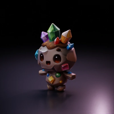 Rock creature with crystals.