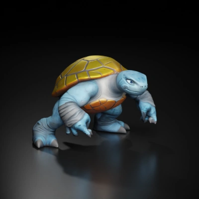 Anthropomorphic turtle character.