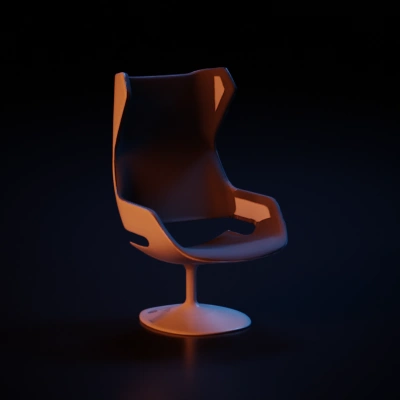 Modern ergonomic chair, high back, swivel base.