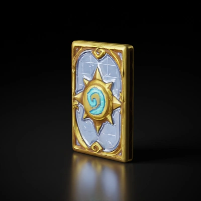 Card back with blue spiral and ornate golden frame.
