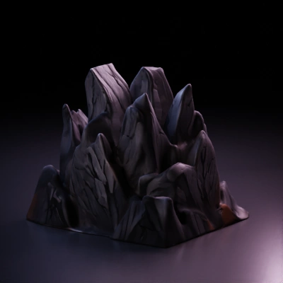 more details needed. deep cracks and some moss on rock sharp and hard edges
