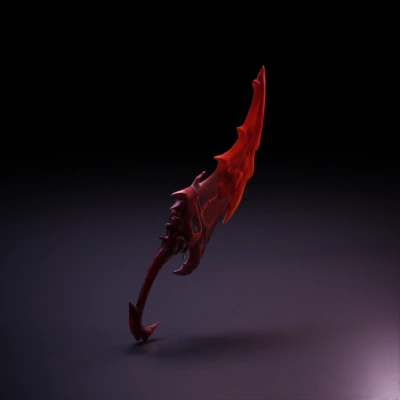 Demonic sword with fiery blade.
