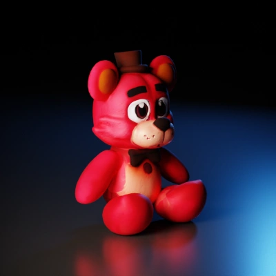 Plush teddy bear with a bow tie, cartoon design.