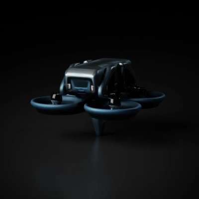 Drone with camera, four rotors.