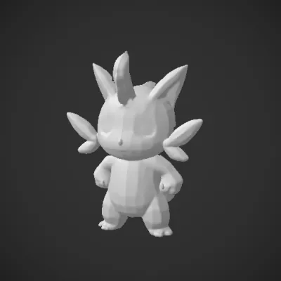 Pink spiked creature, Pokemon character. character, smooth edges, symmetric geometry