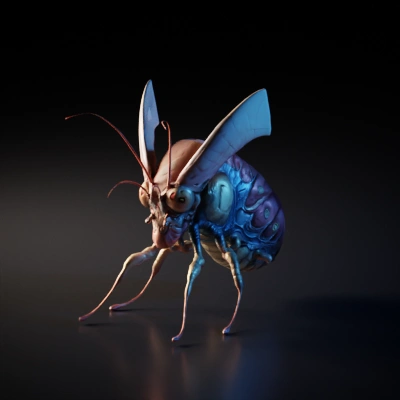 Alien insectoid creature, detailed and surreal.