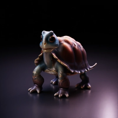 Young turtle character, standing on four legs.