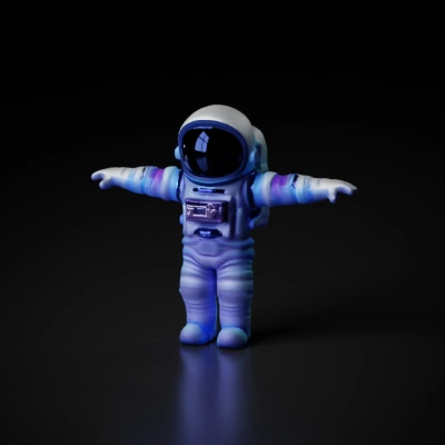 Astronaut suit, floating.