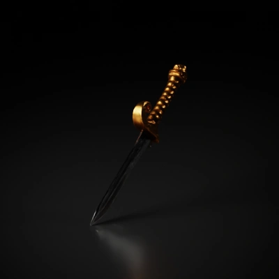 Ornate medieval sword with decorative hilt.