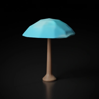 Stylized tree, low-poly video game asset.