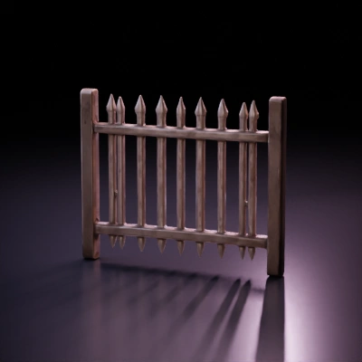 Metal fence with pointed tips.