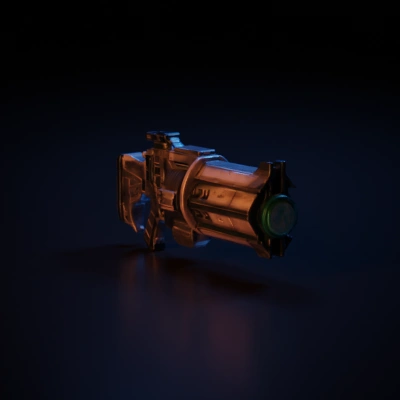 Sci-fi energy long two handed weapon with intricate design, futuristic.