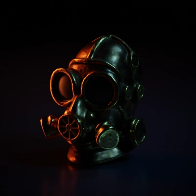 Steampunk gas mask, old-fashioned design.