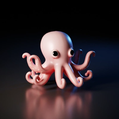 Octopus figurine, cartoon style.
