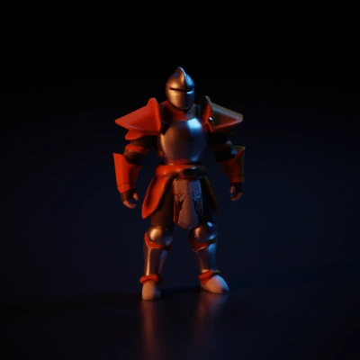 Medieval knight armor, low-poly