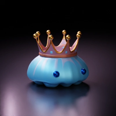Jellyfish-like creature with a golden crown.