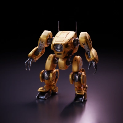 Mech robot with mechanical limbs.