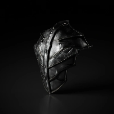 Medieval armor shoulder pauldron, detailed.