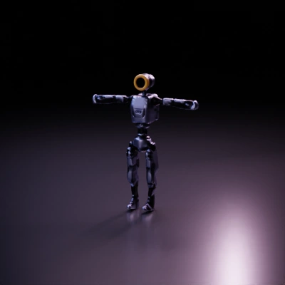 Humanoid robot, advanced design, bipedal.