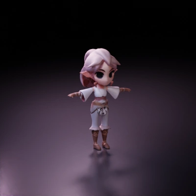 Elf character, fantasy role-playing, stylized design.