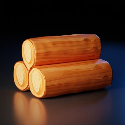 Stacked logs, cartoon style.